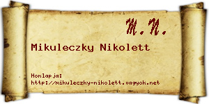 Mikuleczky Nikolett névjegykártya
