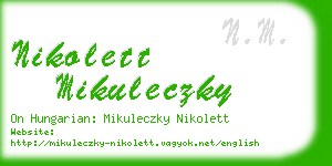 nikolett mikuleczky business card